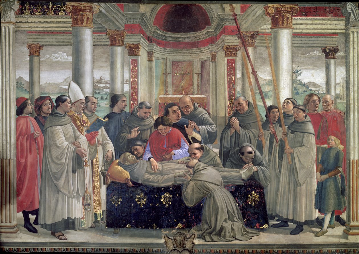The Death of St. Francis, scene fra en syklus av livet til St. Francis of Assisi, 1486 av Domenico Ghirlandaio