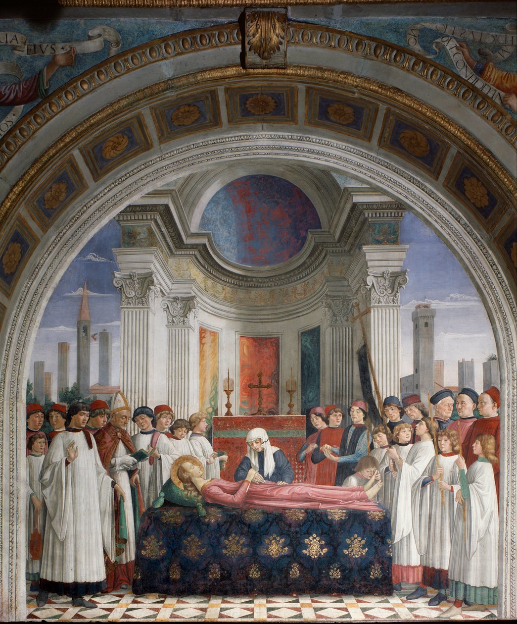 Begravelsen til Saint Fina - Fresco av Domenico Ghirlandaio