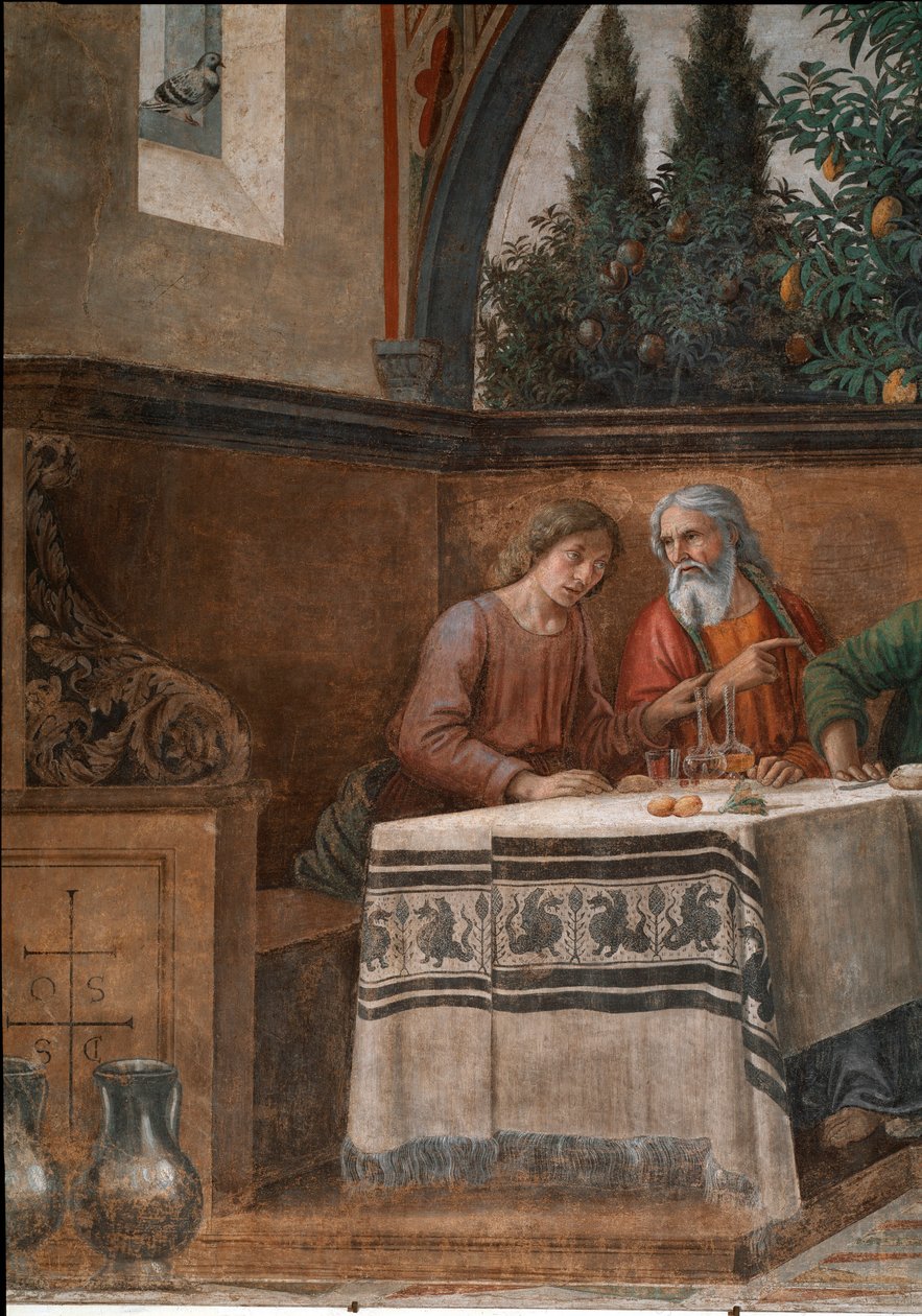 Det siste måltid. Detalj. (Fresco av Domenico Ghirlandaio