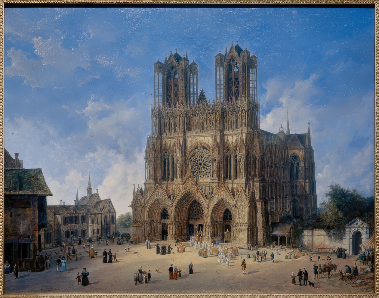 Reims katedral av Domenico II Quaglio
