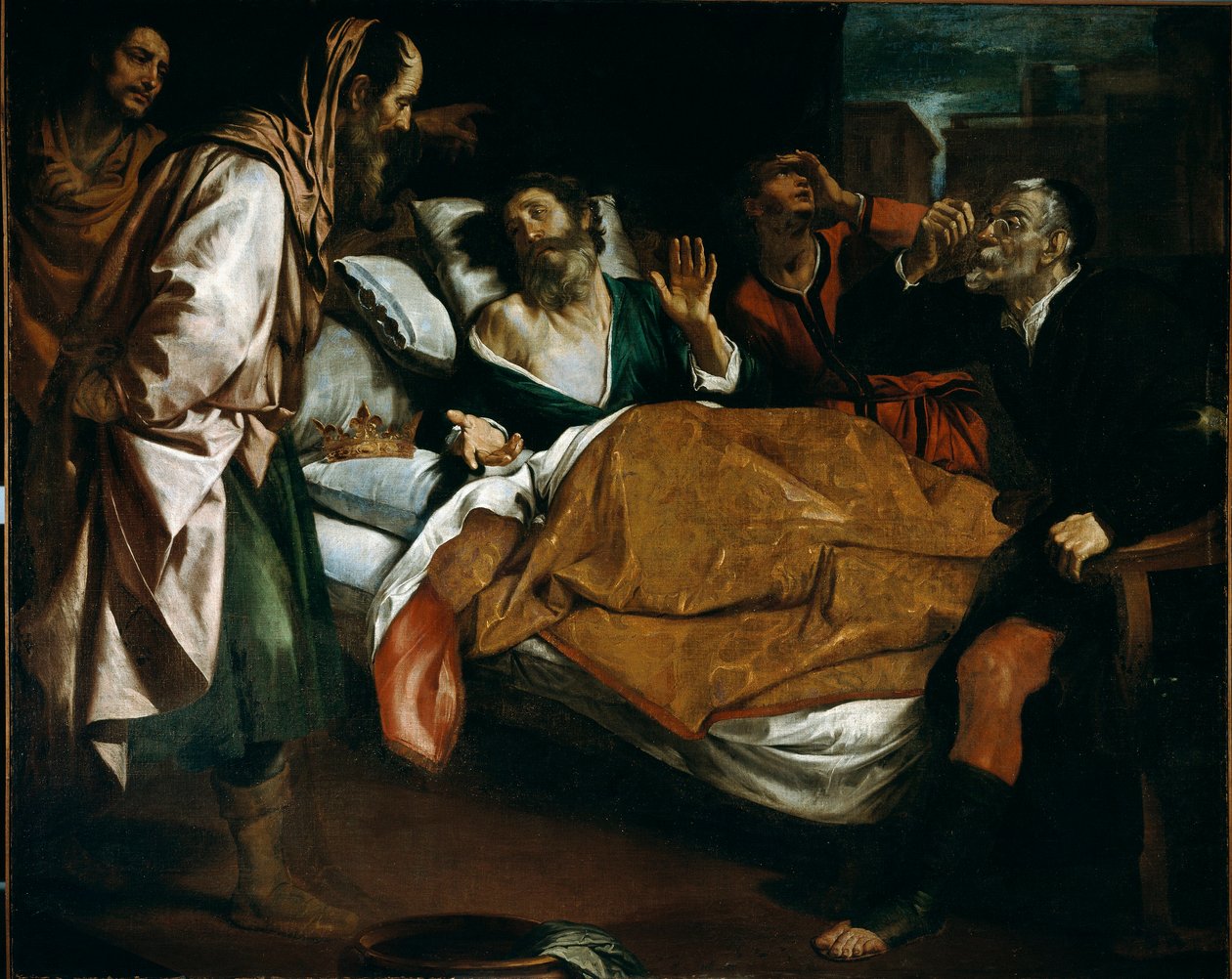 Profeten Ezechiels død Maleri av Domenico Fiasella dit il Sarzana (1589-1669) Galleria di Palazzo Bianco fra 1600-tallet, gener av Domenico Il Sarzana Fiasella