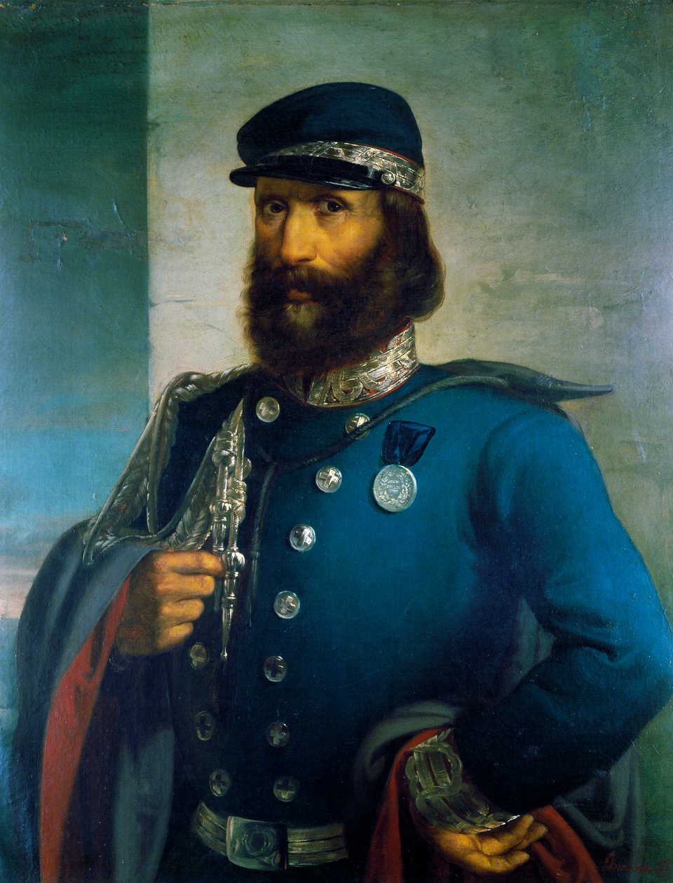 Giuseppe Garibaldi som general for den sardinske hæren av Domenico Induno