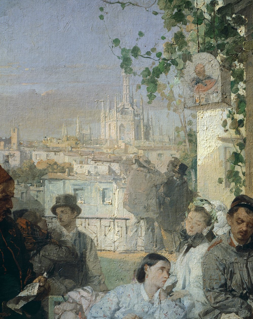 Nyheter om freden i Villafranca, av Domenico Induno, detalj av Domenico Induno