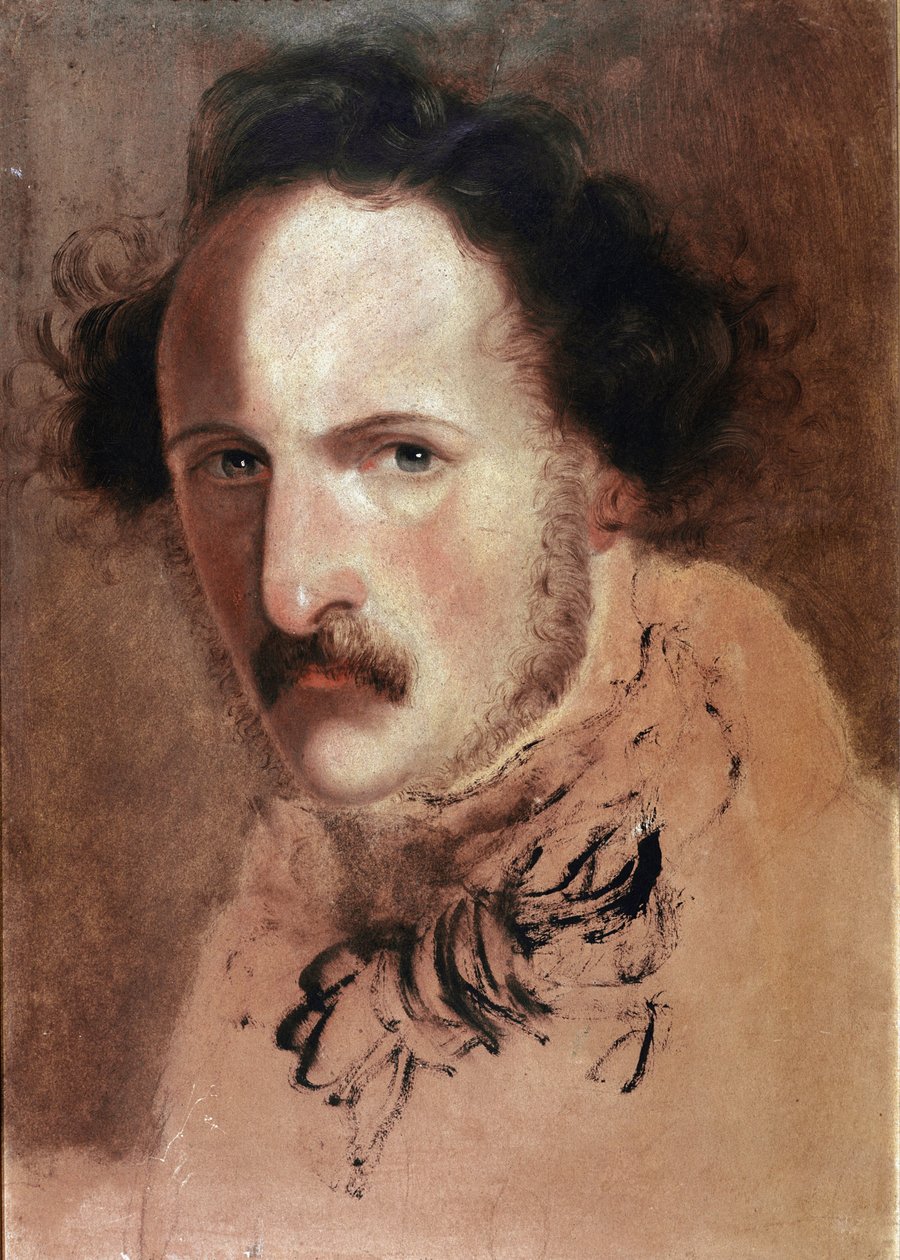 Portrett av Gaetano Donizetti, italiensk komponist (olje på lerret av Domenico Induno