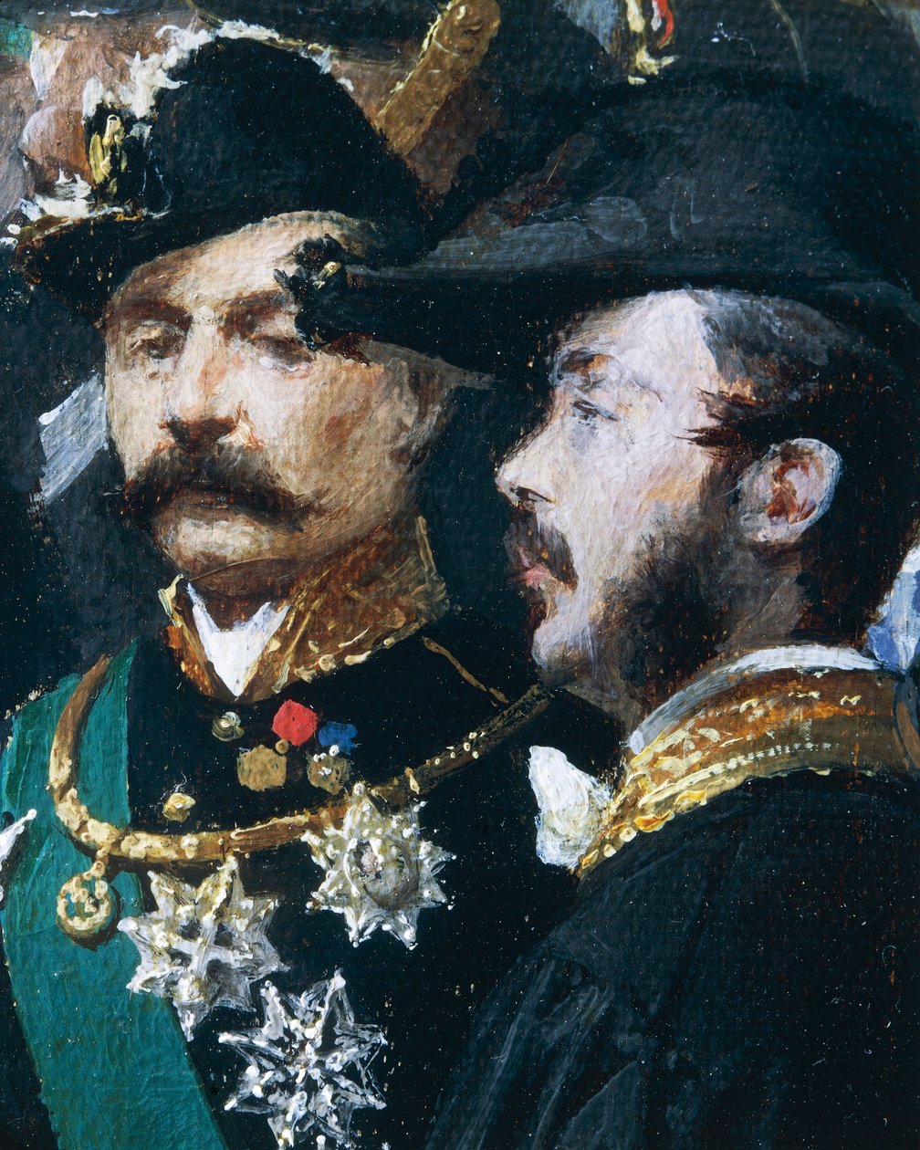 Nedleggingen av hjørnesteinen til Galleria Vittorio Emanuele i Milano, av Domenico Induno, detalj, olje på lerret av Domenico Induno