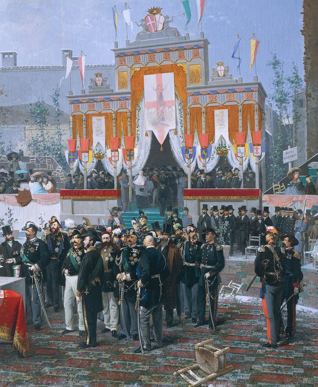 Nedleggingen av hjørnesteinen til Galleria Vittorio Emanuele i Milano, av Domenico Induno av Domenico Induno