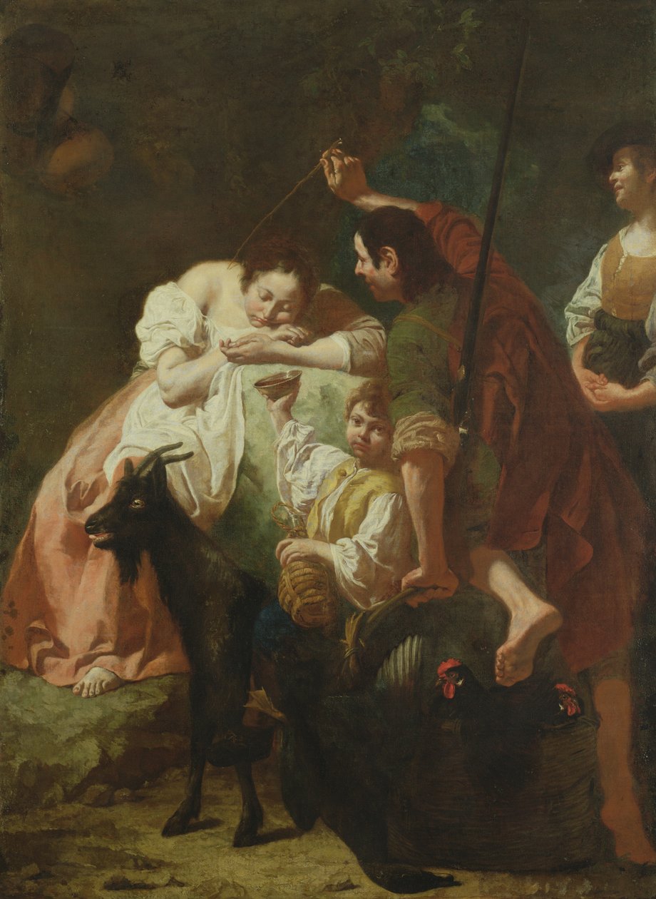 En sovende gjeterinne av Domenico Maggiotto