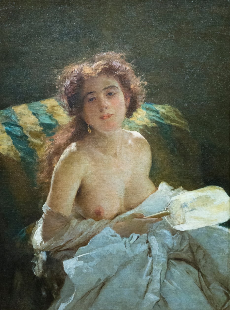 Dame med vifte av Domenico Morelli