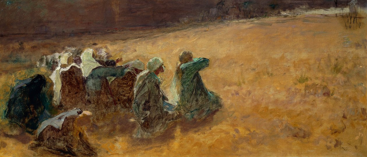Maries deltar på Kristi korsfestelse, detalj (olje på lerret) av Domenico Morelli