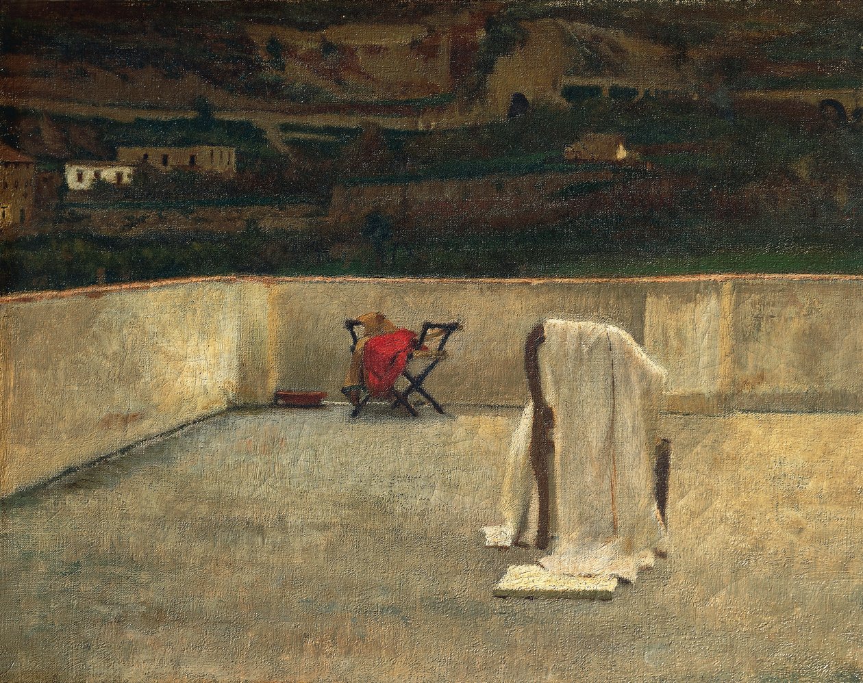 Terrassen, av Domenico Morelli, olje på lerret av Domenico Morelli