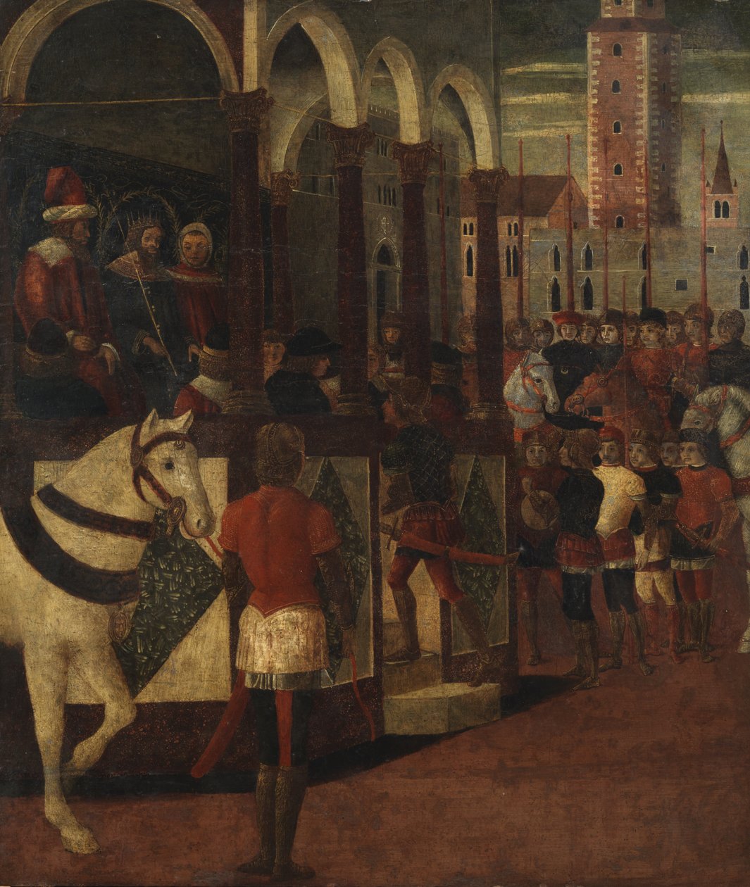 Kongen gir et publikum, 1475-1500 av Domenico Morone