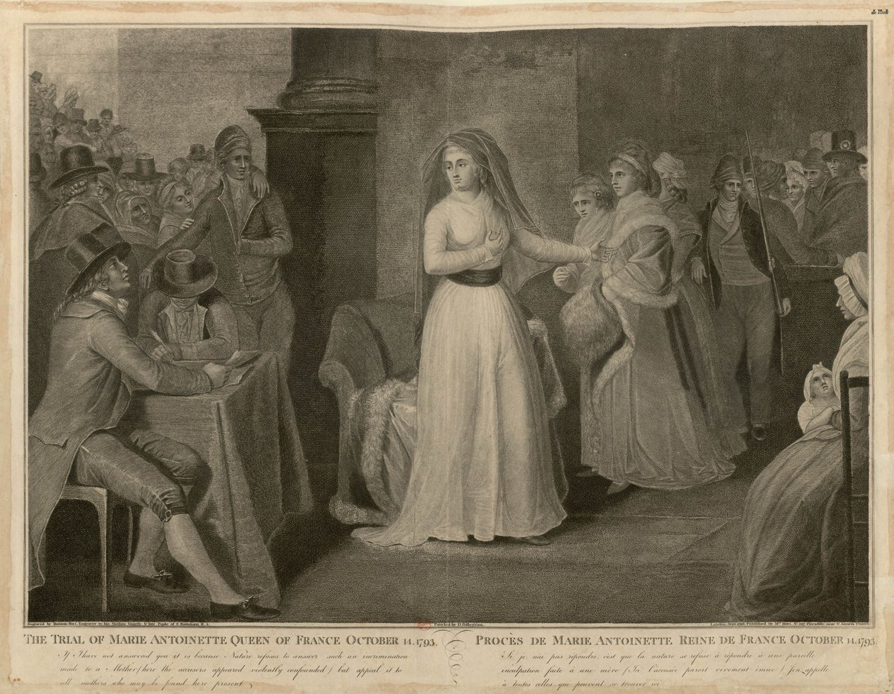 Rettssaken mot Marie Antoinette, dronning av Frankrike, 14. oktober 1793. av Domenico Pellegrini