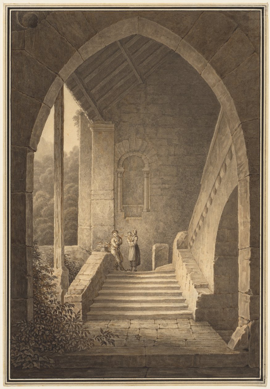 Ytre trapp til en gotisk ruin Trapp til en gotisk ruin, 1830. av Domenico Quaglio