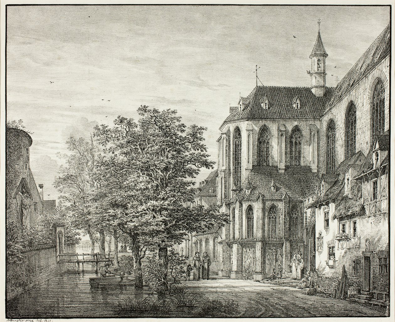 Sognekirken ved Boppard ved Rhinen av Domenico Quaglio