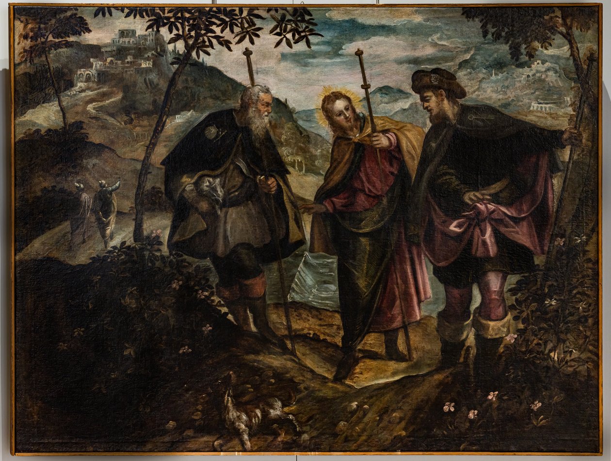 Møte på veien til Emmaus (olje på lerret) av Domenico Robusti Tintoretto