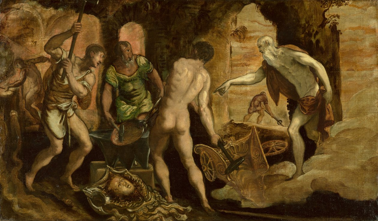 The Forge of Vulcan, ca 1544-1548 (olje på lerret) av Domenico Robusti Tintoretto