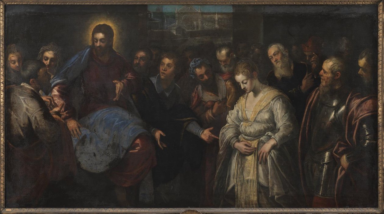 Kristus og horkvinnen av Domenico Tintoretto