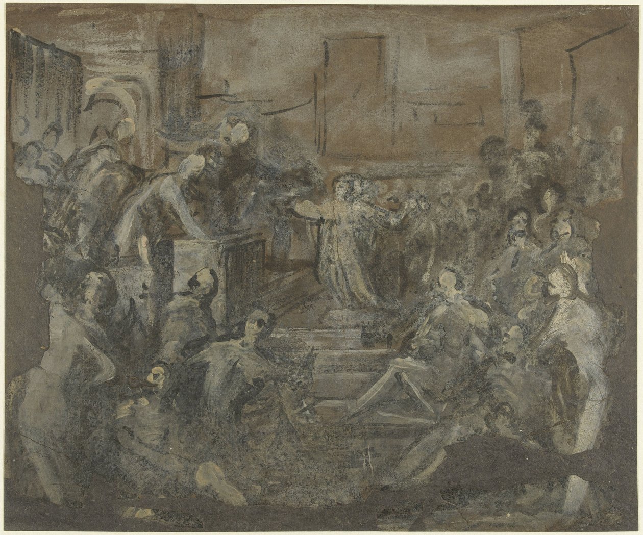 Saint Catherine i diskusjon med de skriftlærde av Domenico Tintoretto