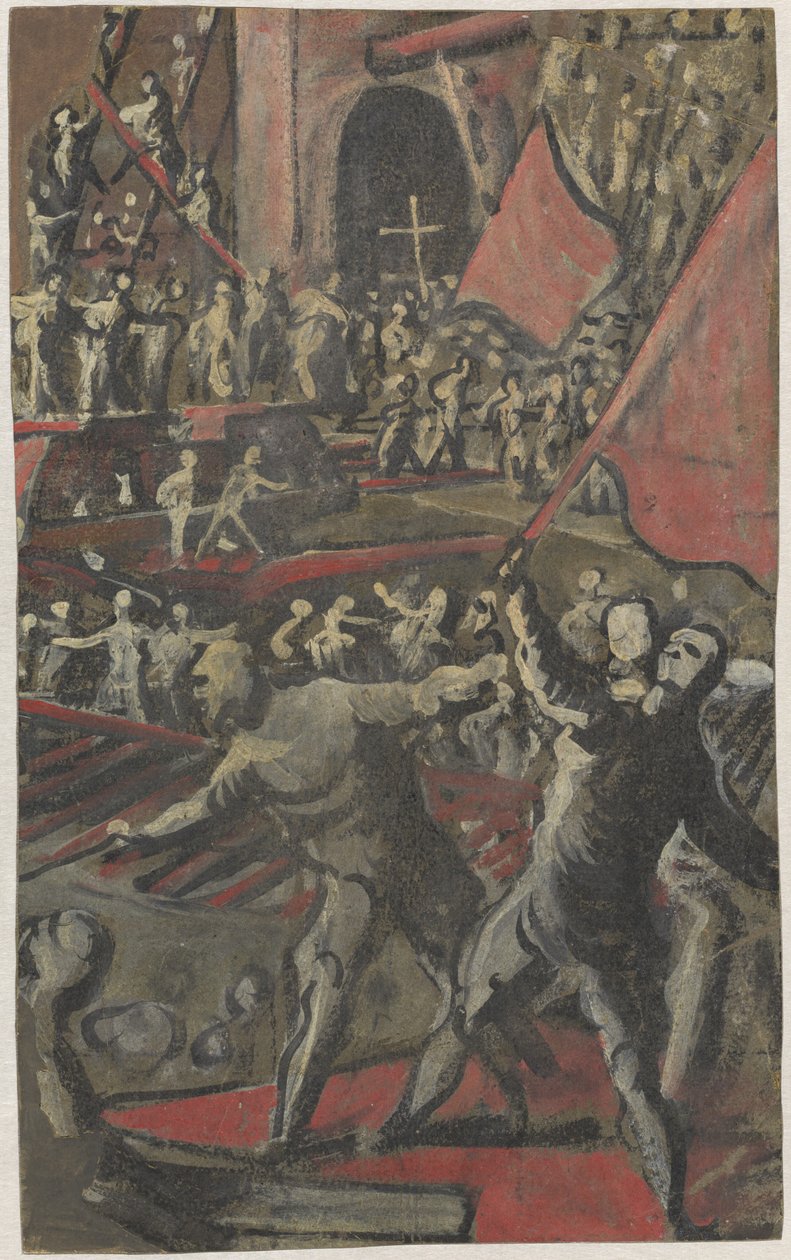 Venetianske soldater angriper Konstantinopel (rekto) av Domenico Tintoretto