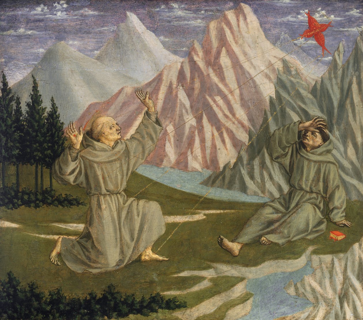 Saint Francis mottar Stigmata av Domenico Veneziano