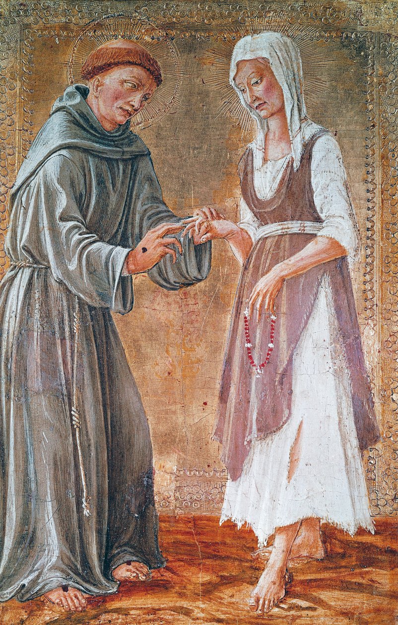 St Francis gifter seg med fattigdom av Domenico Veneziano