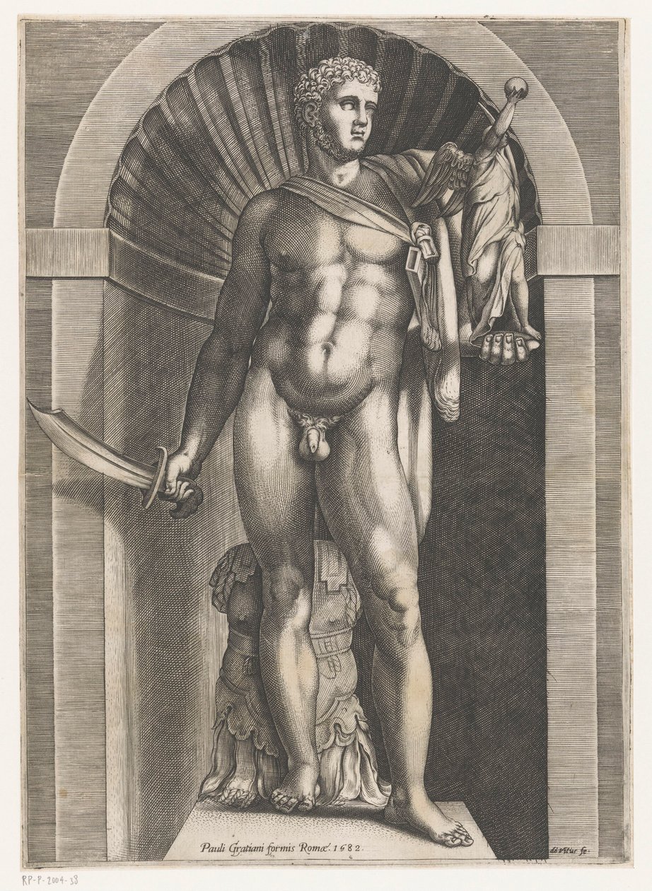 Skulptur av en kriger Speculum Romanae Magnificentiae (serietittel) av Domenico Vito