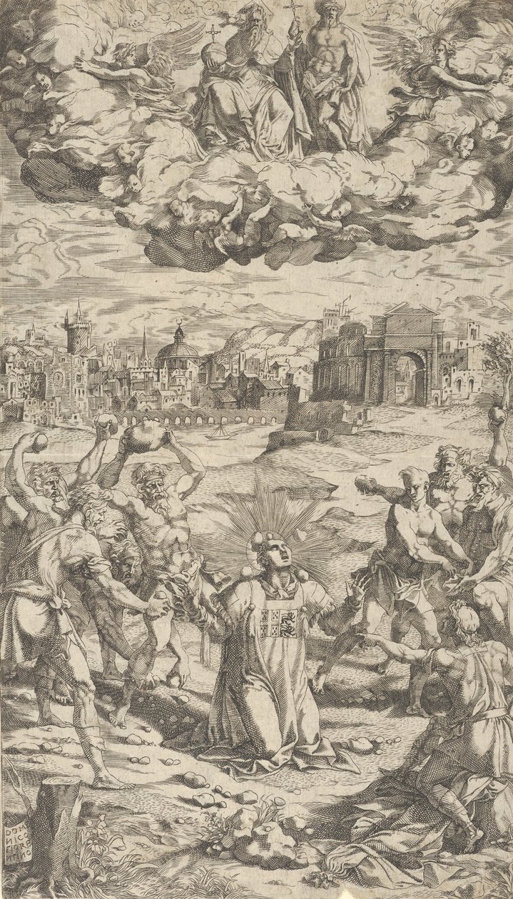 Steiningen av Saint Stephen, 1500-tallet. av Domenico del Barbiere