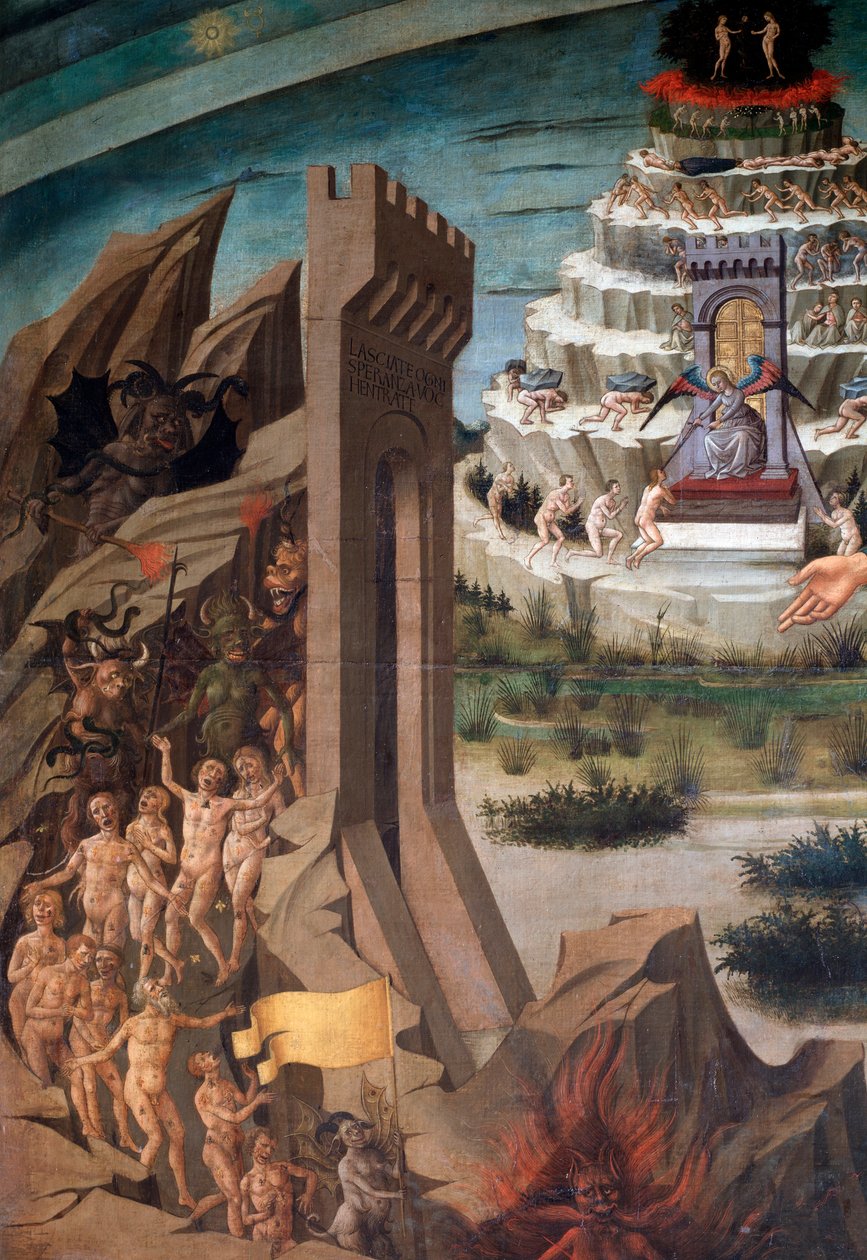 Dante Alighieri og hans komedie av Domenico di Michelino
