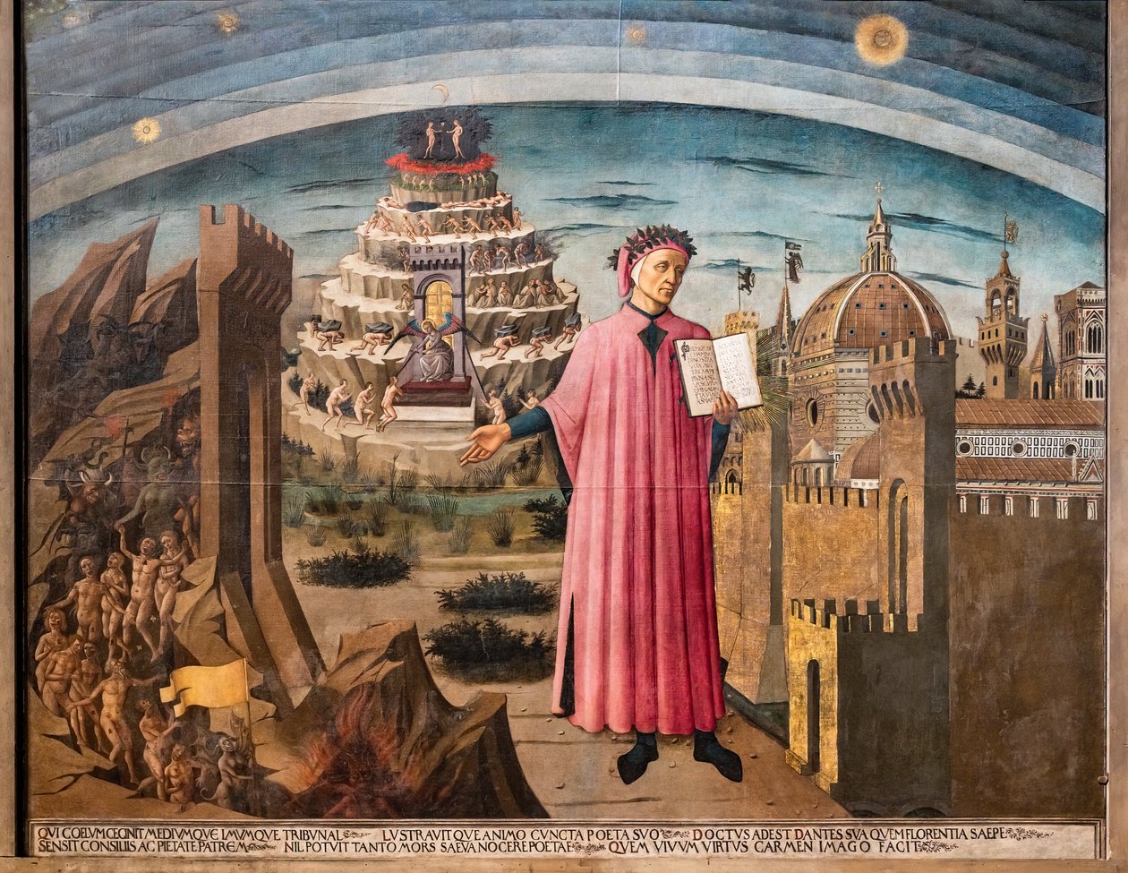 Dante Alighieris guddommelige komedie av Domenico di Michelino