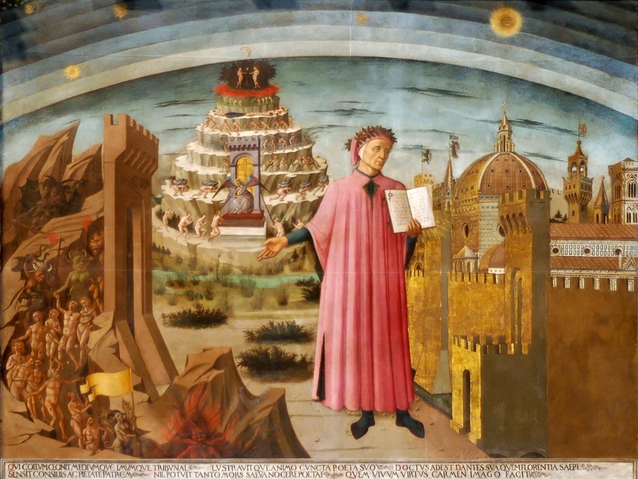 Dante and the Divine Comedy The Comedy Illuminating Florence, 1464-1465. av Domenico di Michelino