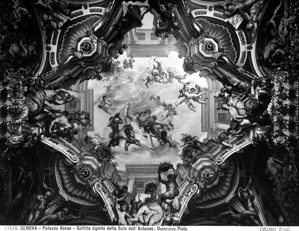 Allegory of Autumn, på hvelvet til Høstrommet av Domenico the Elder Piola