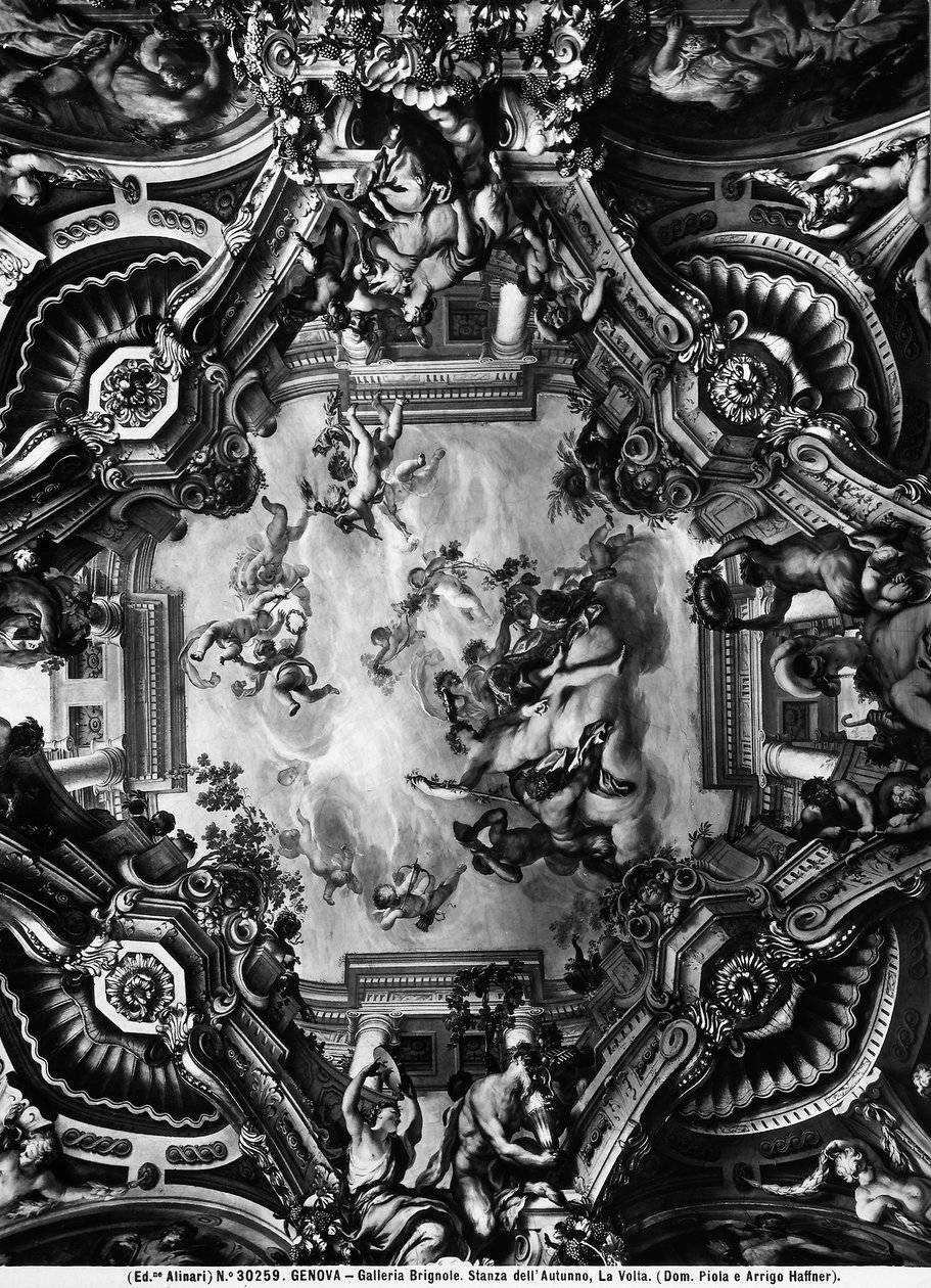 Tak i høstrommet, Brignole Gallery av Domenico the Elder Piola