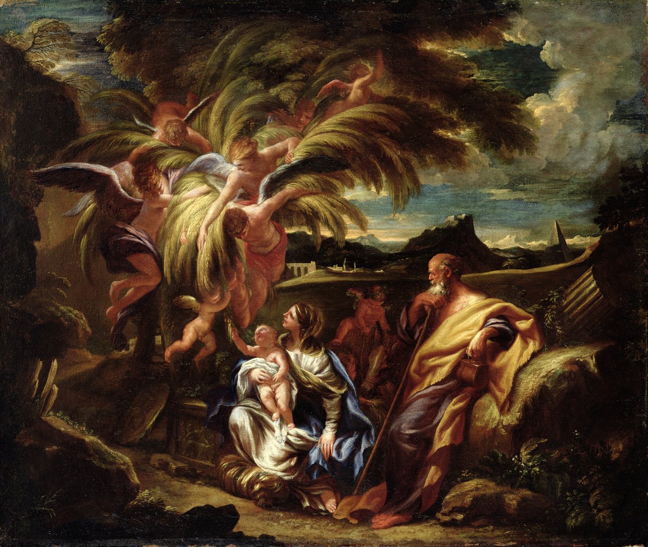 Resten på flukten til Egypt, ca. 1700 av Domenico the Elder Piola