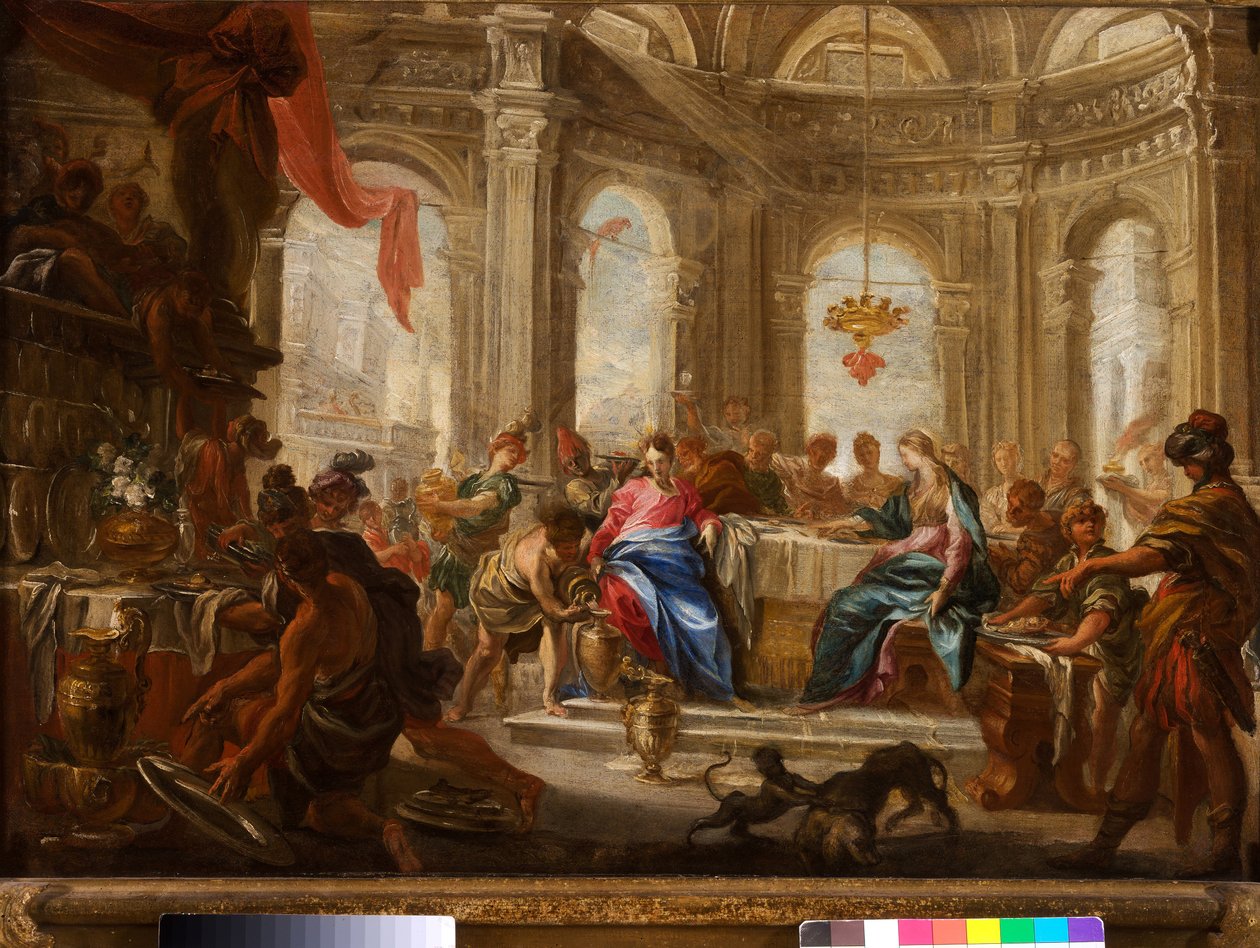 Bryllupet i Cana av Domenico the Elder Piola