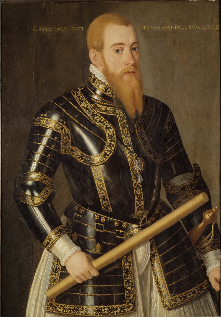 Eric XIV de Suede - Portrett av kong Eric XIV av Sverige (1533-1577), av Verwilt, Domenicus (aktiv 1544-1566). Olje på tre. Mål: 98x69 cm. Nationalmuseum Stockholm av Domenicus Verwilt