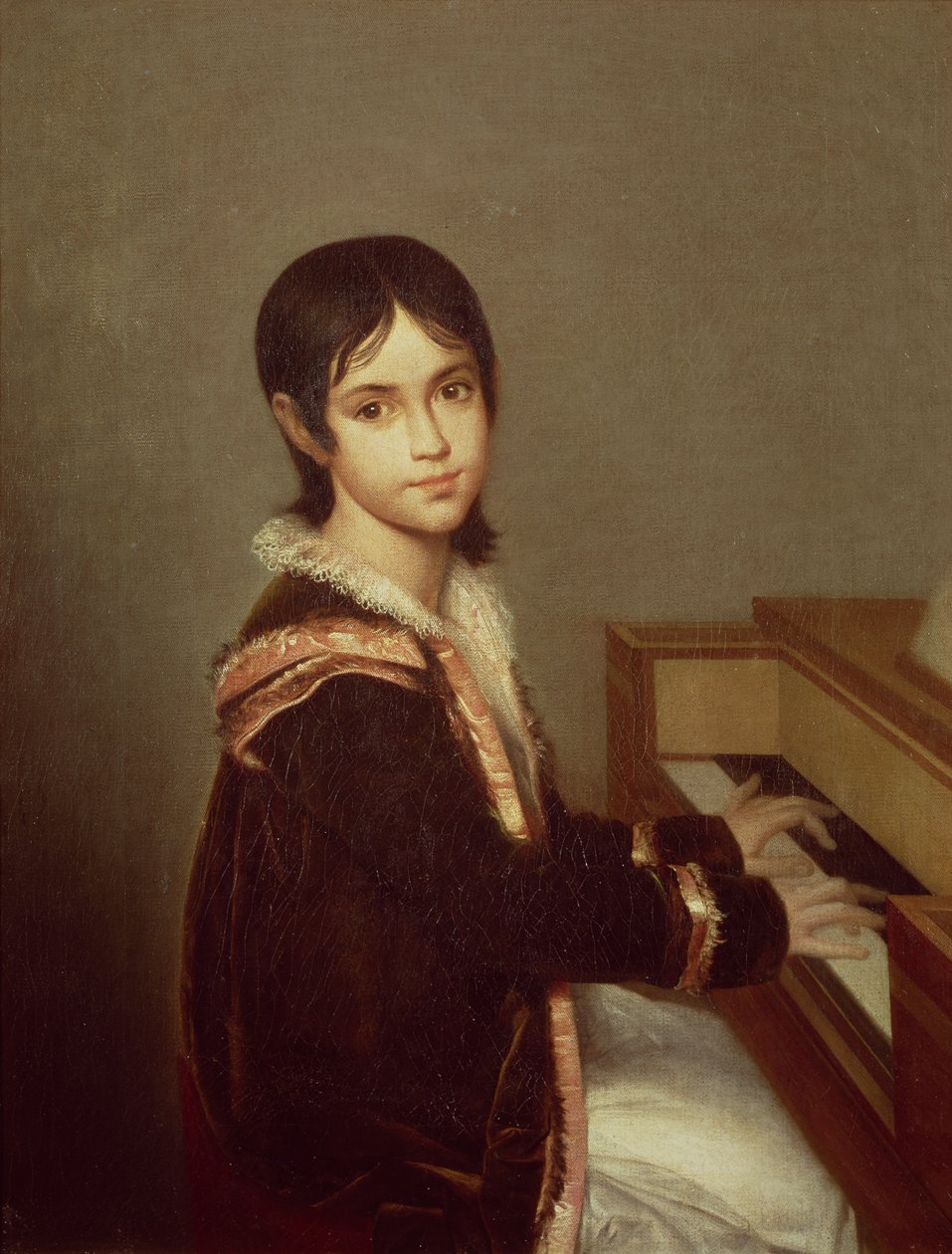 Kunstnerens datter ved pianoet av Domingos Antonio de Sequeira