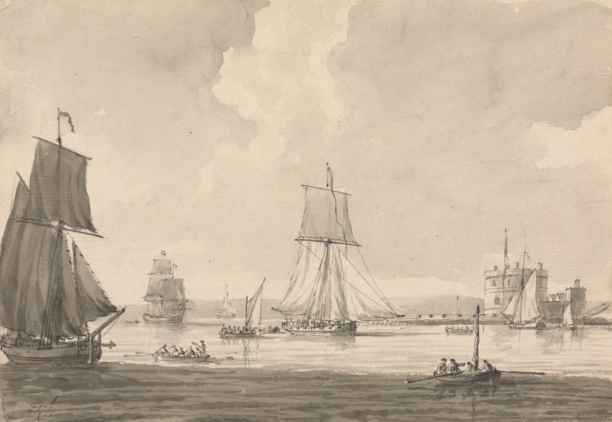 Frakt i Southampton Water, utenfor Calshott Castle av Dominic Serres
