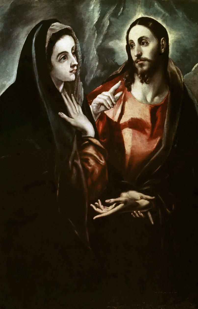 Kristus tar avskjed med sin mor, ca. 1600. av Dominico El Greco