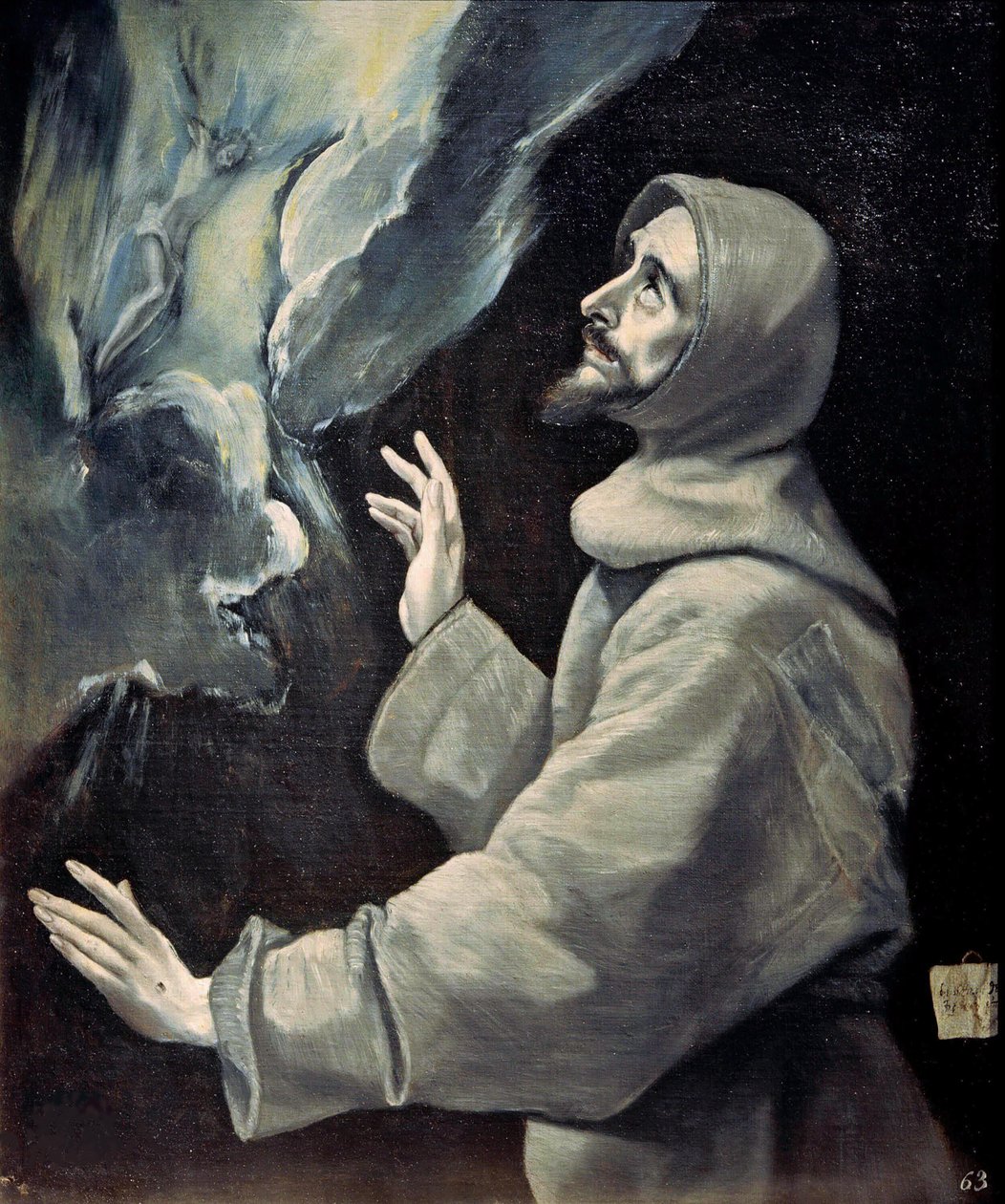 Saint Francis mottar Stigmata, ca 1585-1590. av Dominico El Greco