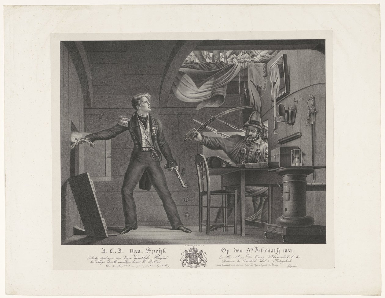 J:C:J: Van Speijk 5. februar 1831 (tittel på objekt) av Dominicus Franciscus du Bois