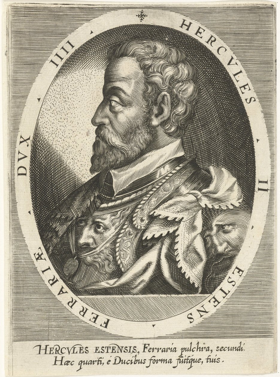 Ercole II dEste 1508-1559, hertug av Ferrara, Modena og Reggio, ca. 1600 av Dominicus or Custodis Custos