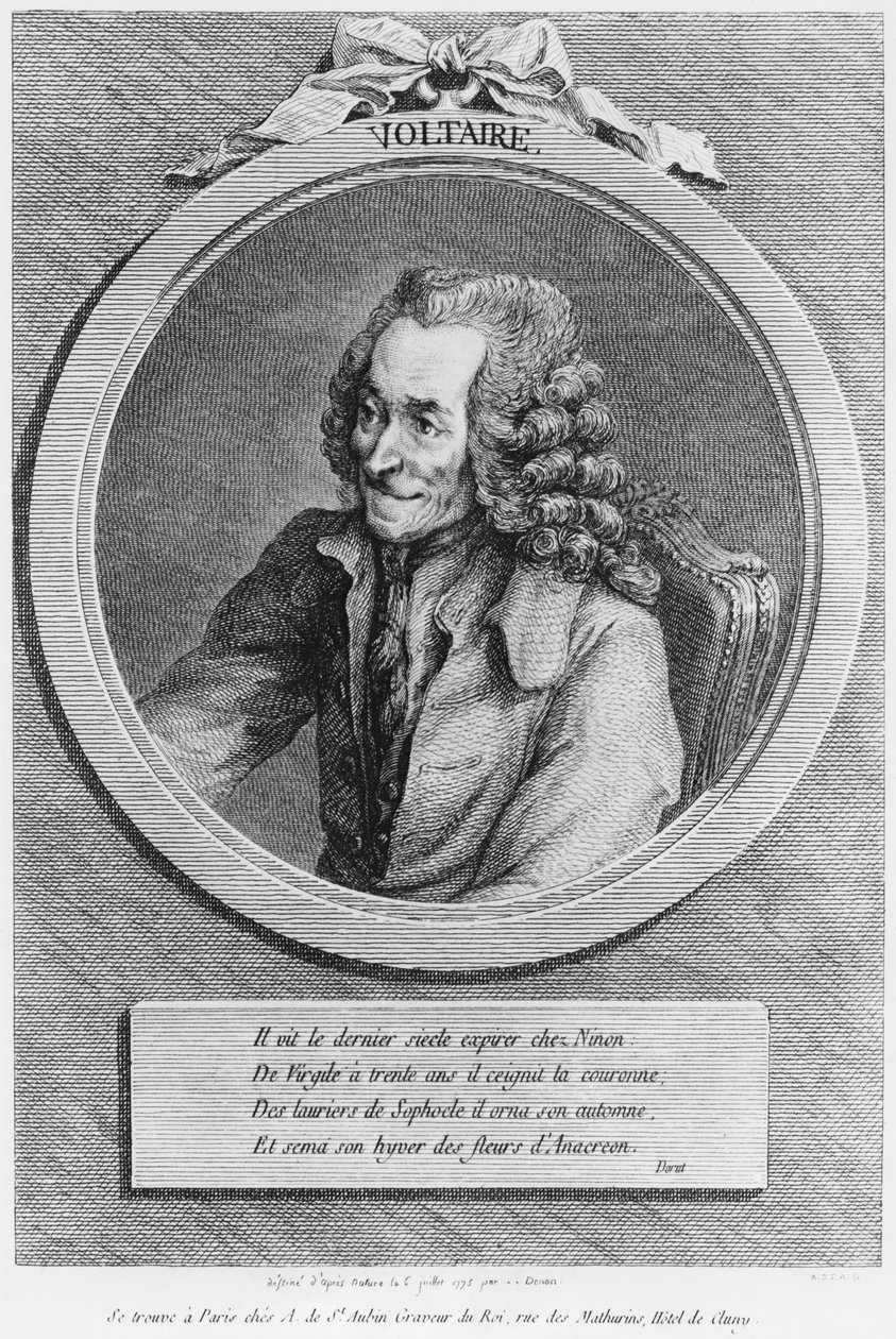 Portrett av Voltaire, fra en tegning av Denon laget 6. juli 1775 av Dominique Vivant Denon