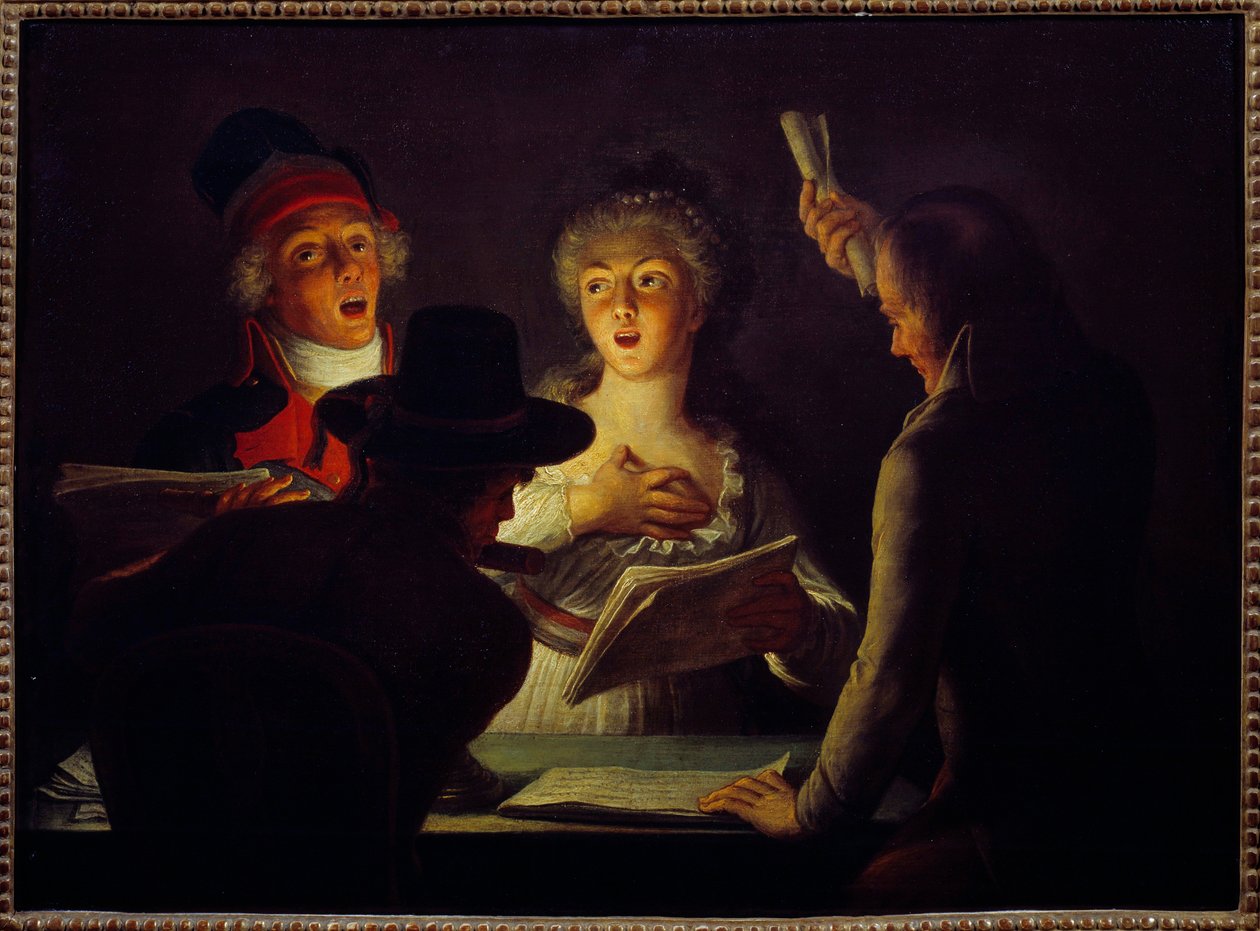 Fransk revolusjon: ""The Patriotic Singers"" Maleri av Dominique Doncre (1743-1820) 1794 Søn. 0,45 x 0,61 m Paris, Carnavalet-museet av Dominique Doncre