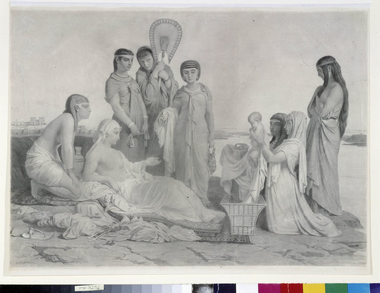Moses sparer vann (tegning) av Dominique Louis Papety