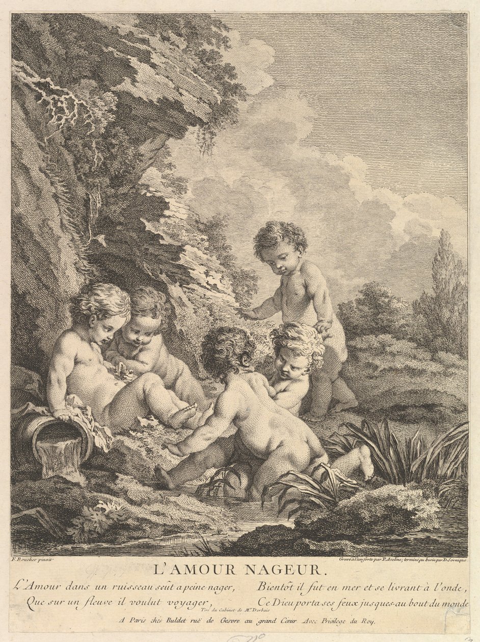 Barnesvømming, ca. 1741 av Dominique Sornique