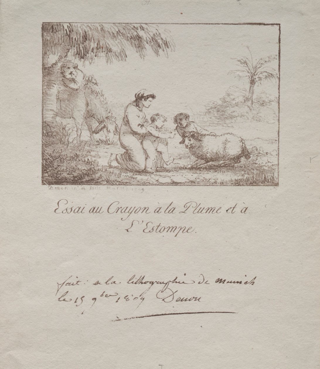 Hellig familie på flukt til Egypt, 1809. av Dominique Vivant Denon