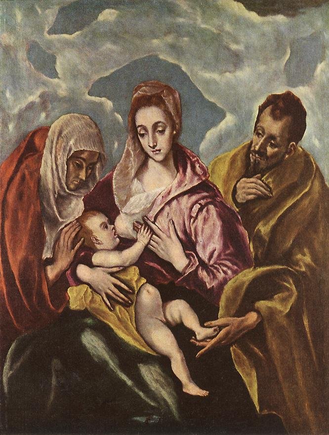 Hellig familie med St. Anne av El Greco