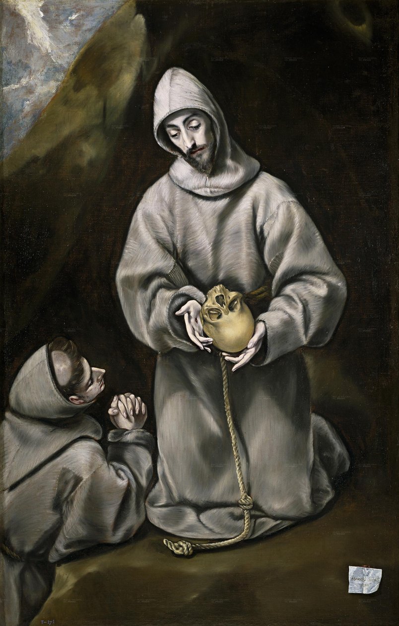 Den hellige Frans av Assisi og bror León mediterer over døden av El Greco