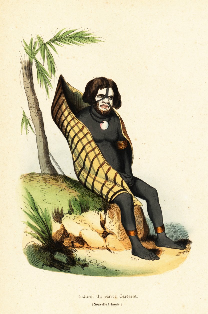 Innfødt fra Carteret Bay, Nui Allan, New Ireland, Papua New Guinea av Doms Doms