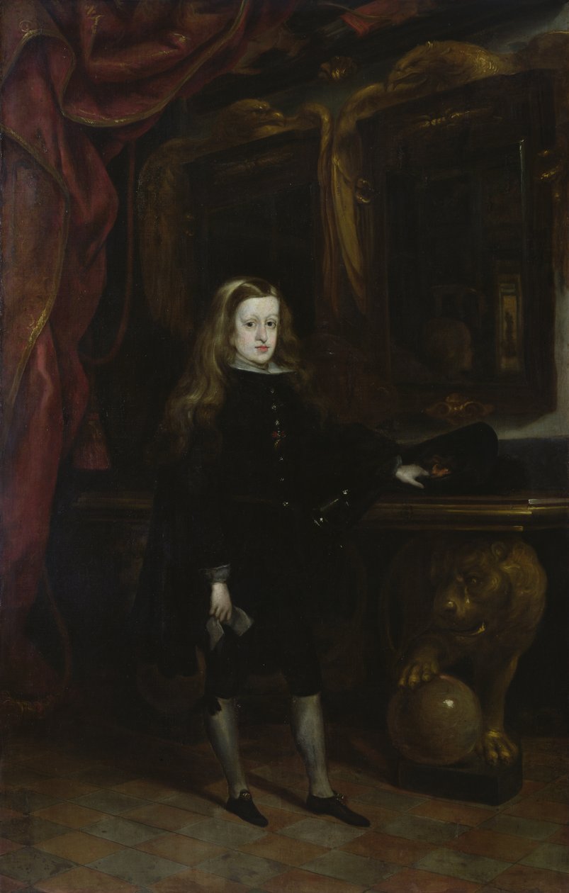 Portrett av Charles II (1661-1700) av Habsbourg 12 år gammel, 1673-85 av Don Juan Carreno de Miranda
